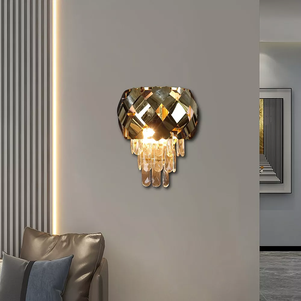 10 ابليك حائط جداري مودرن ذهبي E14*2L - الصورة 1