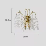 ⁦إضاءة جدارية مودرن ذهبي+شفاف E14*2⁩ - الصورة ⁦2⁩