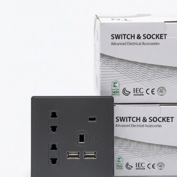فيش ثلاثي رمادي    USB T.N