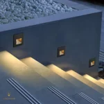 ⁦كشاف درج مربع دفن 7*7سم اسود لون الانارة اصفر⁩ - الصورة ⁦2⁩