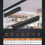 ⁦كشاف مسطرة عدسات متحرك مجرى مغناطيس لون الانارة اصفر 12 واط ( الترا SLIM | يحتاج ترنس ) توفل⁩ - الصورة ⁦2⁩