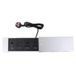 توصيلة أفياش مكتبية دفن مخفية بغطاء فضي سحاب و منافذ Tyep-C-USB + كمبيوتر + HDMI توفل (Toefl)