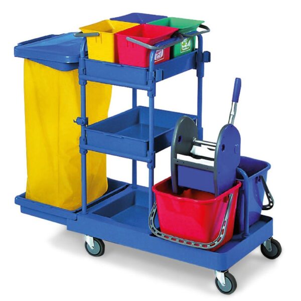Janitor Cart with Cover – Blue Colour