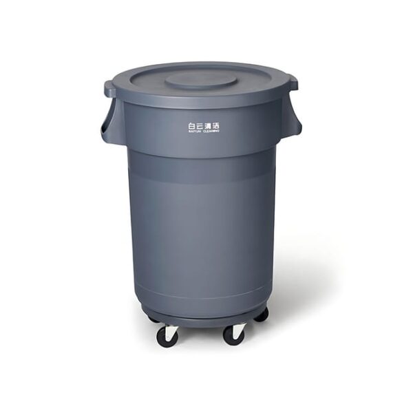Circular Garbage Can 80L with Wheels-base